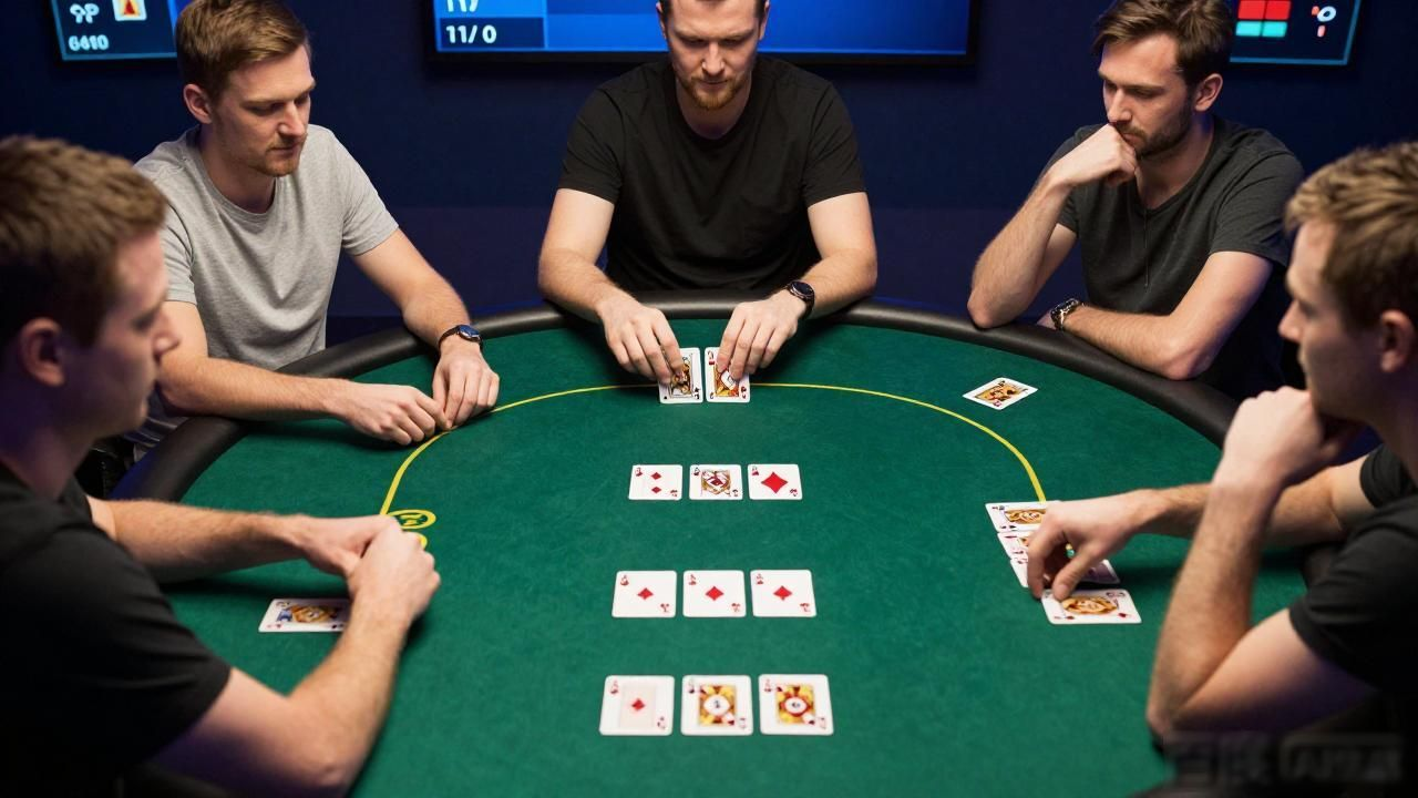HHPoker 移动端牌桌界面